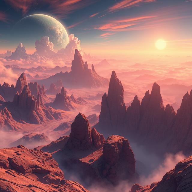 Digital Print – "Echoes of the Ancients" | Sci-Fi Fantasy World Art | Alien Waterfall Temple Landscape | Instant Download Wall Decor