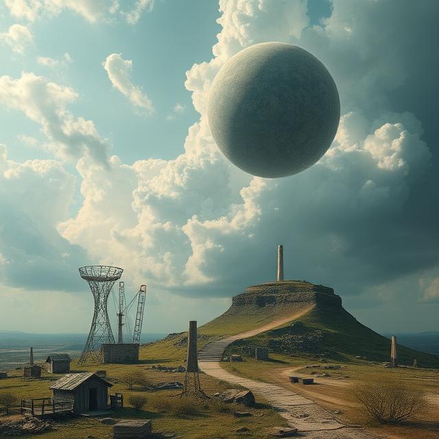 Orb of Ascension – Surreal Sci-Fi Landscape Digital Art Print (Instant Download)