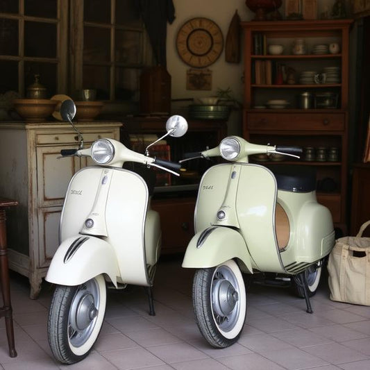 Vintage Vespa Duo – Retro Scooter Art Print (Digital Download)