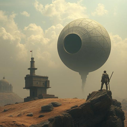 Watcher of the Sphere – Sci-Fi Fantasy Desert Digital Art Print (Instant Download)