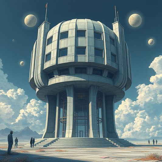 Galactic Observation Tower – Futuristic Monument Digital Print