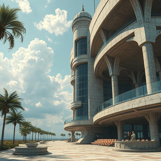 Futuristic Seafront Pavilion – Coastal Sci-Fi Architecture Digital Art