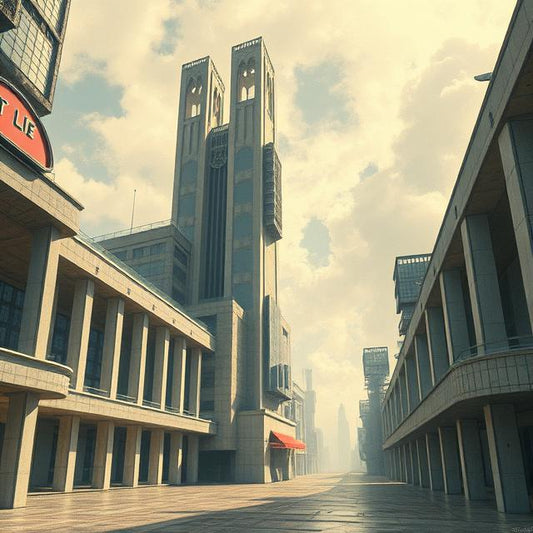 Neo-Urban Cathedral – Retro-Futurist Digital Architecture Print