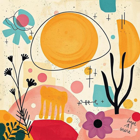 Playful Sunshine Abstract Wall Art – Colorful Modern Printable for Creative Spaces