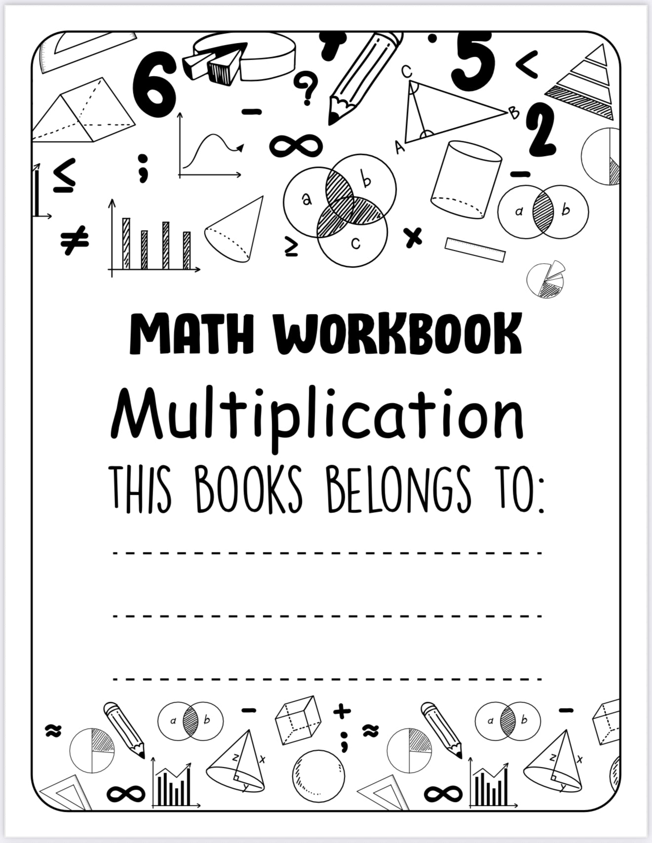 Printable Math Workbook – Practice Pages for Kids & Beginners (PDF)