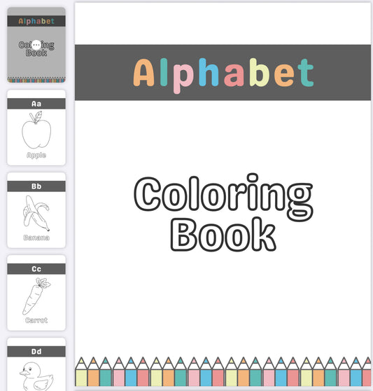 Alphabet Coloring Book – A–Z Printable for Kids (PDF)