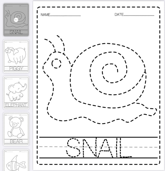 Animals Tracing Book – Fun Pre-Writing Practice for Kids